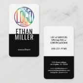 Uw Logo Modern Minimalistisch Zwart-wit verticaal Visitekaartje (Voorkant / Achterkant)