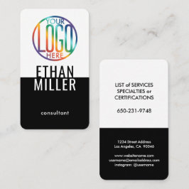 Uw Logo Modern Minimalistisch Zwart-wit verticaal Visitekaartje