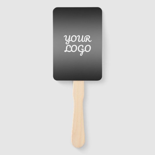 Uw Logo & Modern Sober Ombre | Donkergrijs Handwaaier (Voorkant)