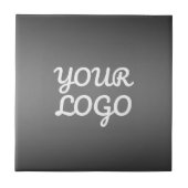 Uw Logo & Modern Sober Ombre | Donkergrijs Tegeltje (Voorkant)