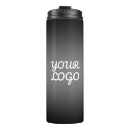 Uw Logo & Modern Sober Ombre | Donkergrijs Thermosbeker