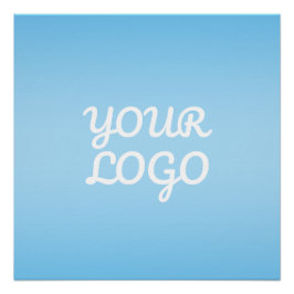 Uw Logo & Modern Sober Ombre | Lichtblauw Perfect Poster