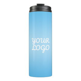 Uw Logo & Modern Sober Ombre | Lichtblauw Thermosbeker