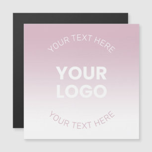 Uw Logo   Modern Stof Roze & Wit Ombre Magnetische Uitnodiging
