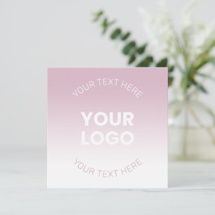 Uw Logo   Modern Stoffig Roze & Wit Ombre Kaart