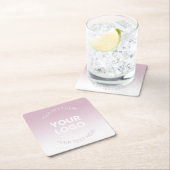 Uw Logo | Modern Stoffig Roze & Wit Ombre Kartonnen Onderzetters (Insitu)