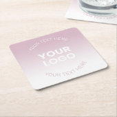 Uw Logo | Modern Stoffig Roze & Wit Ombre Kartonnen Onderzetters (Schuin)