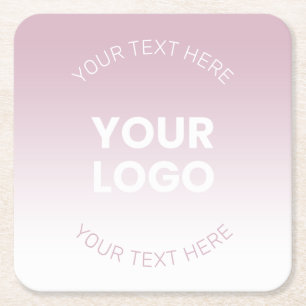 Uw Logo Modern Stoffig Roze & Wit Ombre Kartonnen Onderzetters