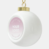 Uw Logo | Modern Stoffig Roze & Wit Ombre Keramische Bal Ornament (Rechts)