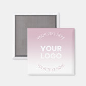 Uw Logo | Modern Stoffig Roze & Wit Ombre Magneet (Voorkant / Achterkant)