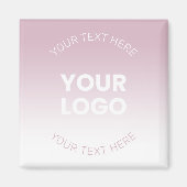 Uw Logo | Modern Stoffig Roze & Wit Ombre Magneet (Voorkant)
