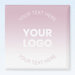 Uw Logo Modern Stoffig Roze & Wit Ombre Magneet