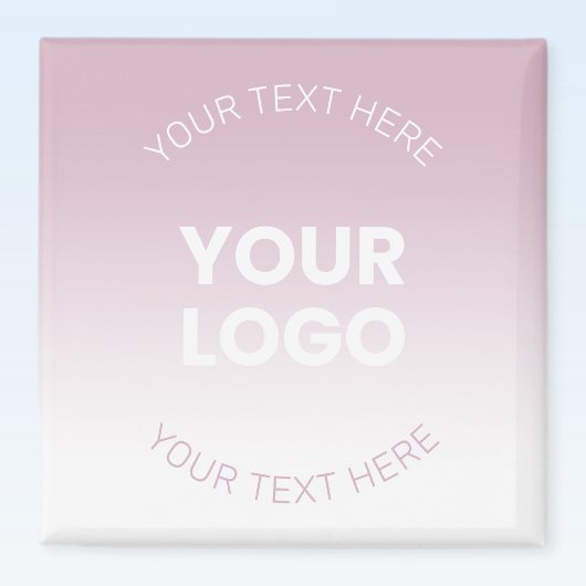 Uw Logo | Modern Stoffig Roze & Wit Ombre Magneet