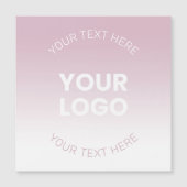 Uw Logo | Modern Stoffig Roze & Wit Ombre Magnetische Uitnodiging (Voorkant)