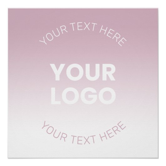 Uw Logo | Modern Stoffig Roze & Wit Ombre Perfect Poster (Voorkant)