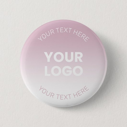 Uw Logo | Modern Stoffig Roze & Wit Ombre Ronde Button 5,7 Cm (Voorkant)
