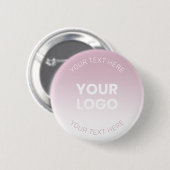 Uw Logo | Modern Stoffig Roze & Wit Ombre Ronde Button 5,7 Cm (Voorkant /achterkant)
