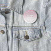 Uw Logo | Modern Stoffig Roze & Wit Ombre Ronde Button 5,7 Cm (In situ)