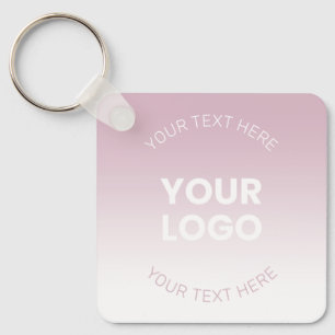 Uw Logo Modern Stoffig Roze & Wit Ombre Sleutelhanger