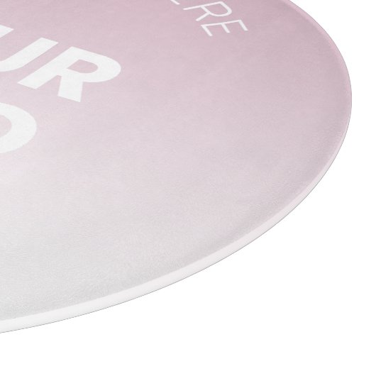 Uw Logo | Modern Stoffig Roze & Wit Ombre Snijplank (Hoek)