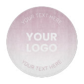 Uw Logo | Modern Stoffig Roze & Wit Ombre Snijplank (Voorkant)