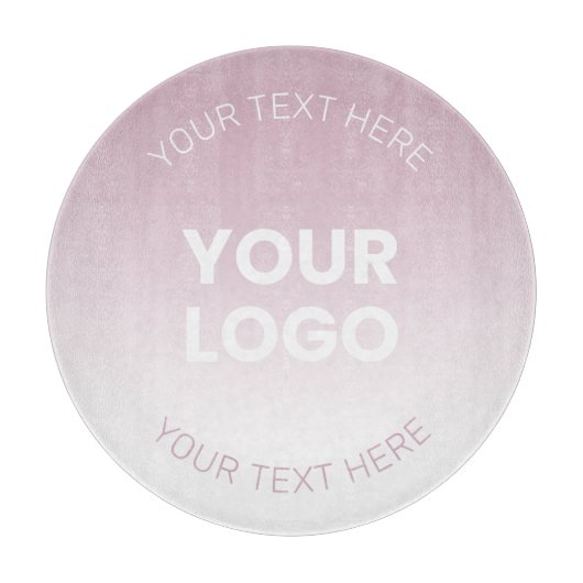 Uw Logo | Modern Stoffig Roze & Wit Ombre Snijplank (Voorkant)