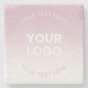 Uw Logo Modern Stoffig Roze & Wit Ombre Stenen Onderzetter