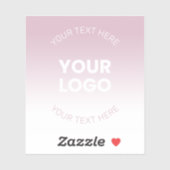Uw Logo | Modern Stoffig Roze & Wit Ombre Sticker (Vel)