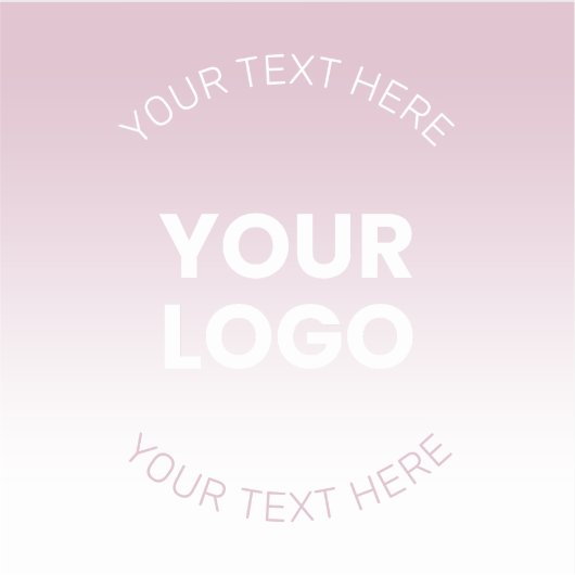 Uw Logo | Modern Stoffig Roze & Wit Ombre Sticker (Voorkant)
