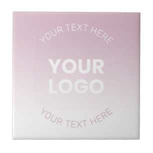 Uw Logo Modern Stoffig Roze & Wit Ombre Tegeltje