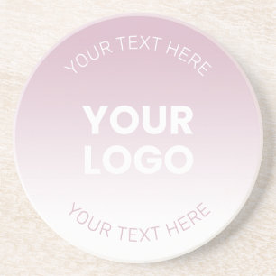 Uw Logo Modern Stoffig Roze & Wit Ombre Zandsteen Onderzetter