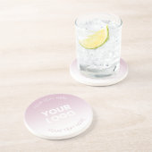 Uw Logo | Modern Stoffig Roze & Wit Ombre Zandsteen Onderzetter (Zijkant)