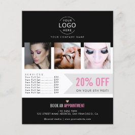 Uw Logo Modern Zwart Roze Schoonheidssalon Promo Flyer