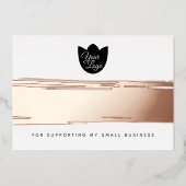 Uw Logo Moderne Bedankt Echte Folie Kortingkaart Feestdagenkaart (Voorkant)