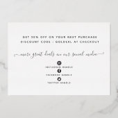 Uw Logo Moderne Bedankt Echte Folie Kortingkaart Feestdagenkaart (Achterkant)