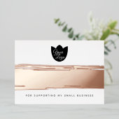 Uw Logo Moderne Bedankt Echte Folie Kortingkaart Feestdagenkaart (Staand Voorkant)