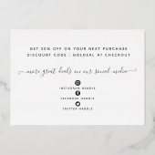 Uw Logo Moderne Bedankt Echte Folie Kortingkaart Folie Feestdagenkaart (Achterkant)