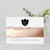 Uw Logo Moderne Bedankt Echte Folie Kortingkaart Folie Feestdagenkaart (Staand Voorkant)