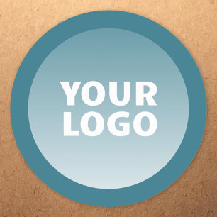 Uw Logo & moderne bewerkbare kleur Ombre w/Border Ronde Sticker