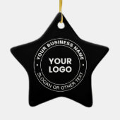 Uw Logo | Moderne bewerkbare tekst & elementen Keramisch Ornament (Achterkant)