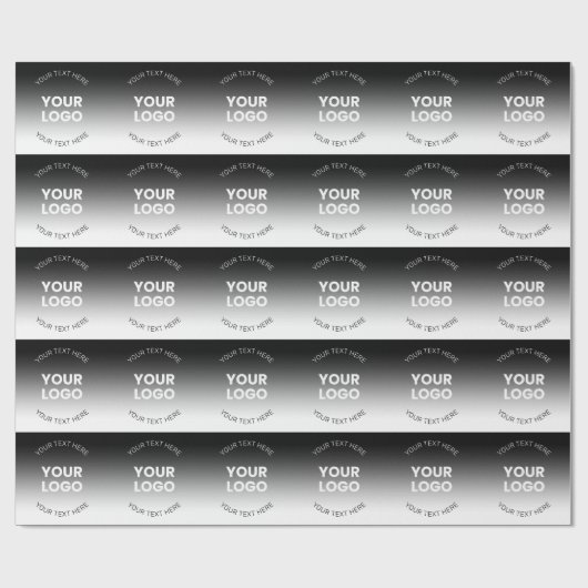 Uw Logo | Moderne Bewerkbare Zwarte en Witte Gradi Cadeaupapier (Vlak)