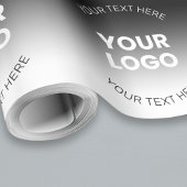 Uw Logo | Moderne Bewerkbare Zwarte en Witte Gradi Cadeaupapier