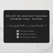 Uw Logo moderne Dank u Echte Kaart van de Korting  (Achterkant)