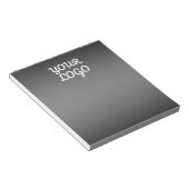 Uw logo & moderne donkergrijze bewerkbare kleur om notitieblok (Schuin)