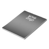 Uw logo & moderne donkergrijze bewerkbare kleur om notitieblok (Linkerzijde)