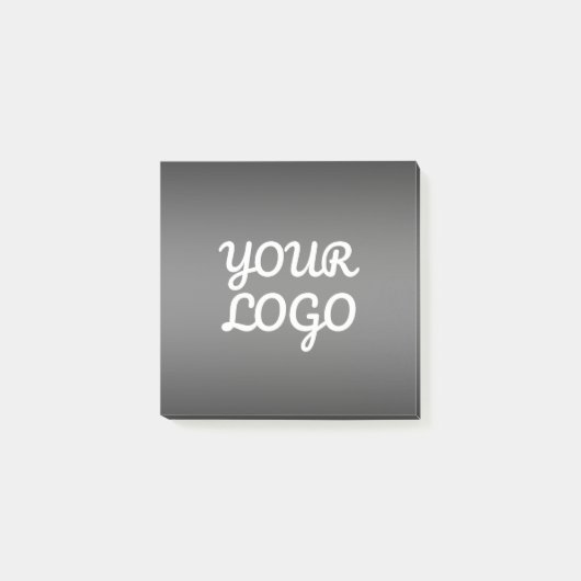 Uw logo & moderne donkergrijze bewerkbare kleur om post-it® notes (Voorkant)