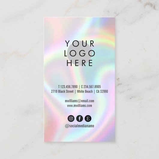 Uw Logo moderne sociale-mediapictogrammen Visitekaartje (Achterkant)