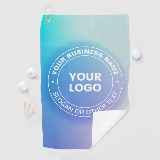 Uw Logo | Moderne vervagende kleur Ombre & witte t Golfhanddoek (Insitu)