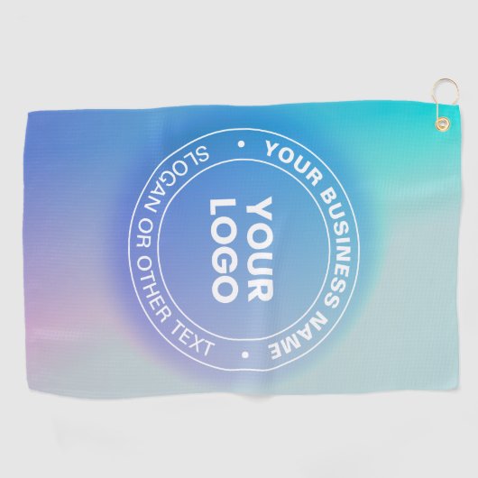 Uw Logo | Moderne vervagende kleur Ombre & witte t Golfhanddoek (Horizontaal)