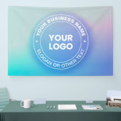 Uw Logo | Moderne vervagende kleur Ombre & Witte T Spandoek (Beurs)